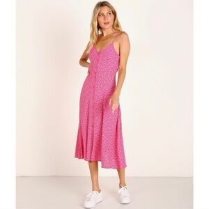 ROLLA'S Midsummer's Mini Tulip Midi Dress Hot Pink S